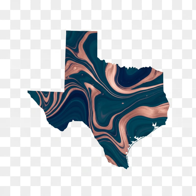 Texas Silhouette with Marble Pattern