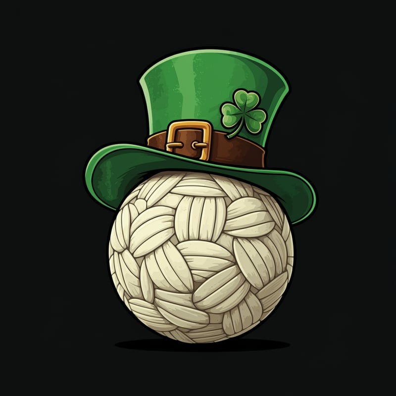 Vintage Sepak Takraw Ball with Leprechaun Hat