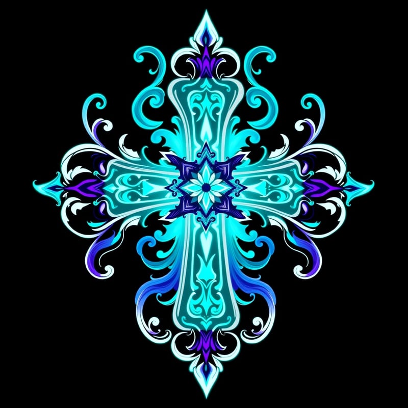 Symmetrical Fantasy Cross Illustration