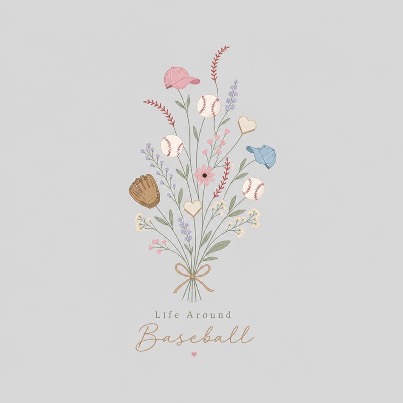 Elegant Baseball Floral T-Shirt Design