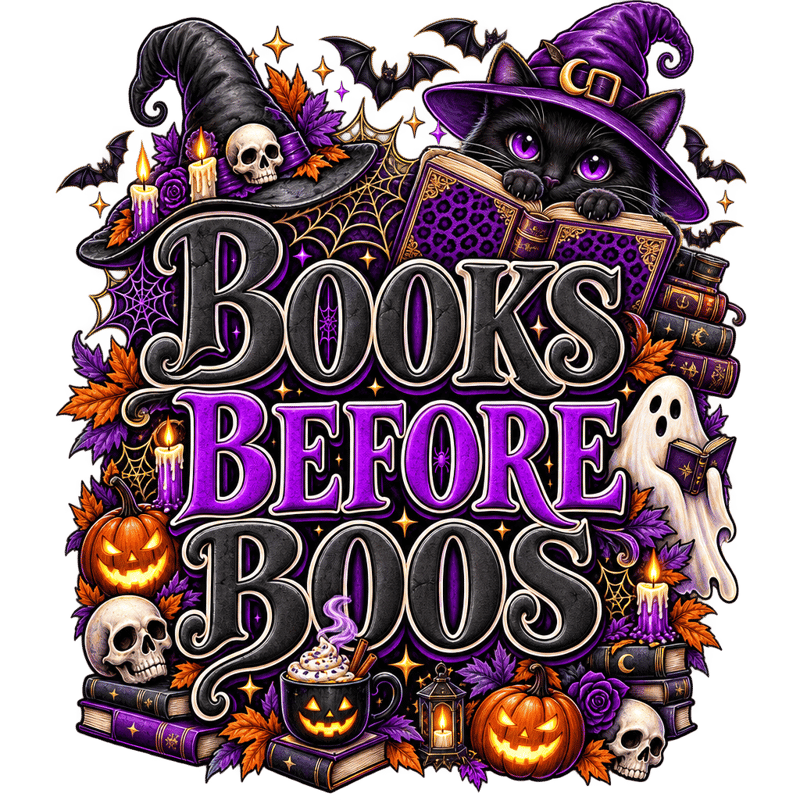 Books Before Boos Gothic Halloween Tee