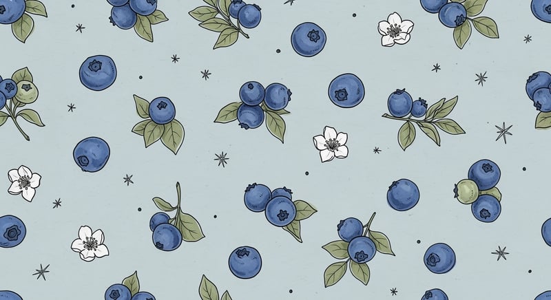 Hand-drawn Blueberries Pattern