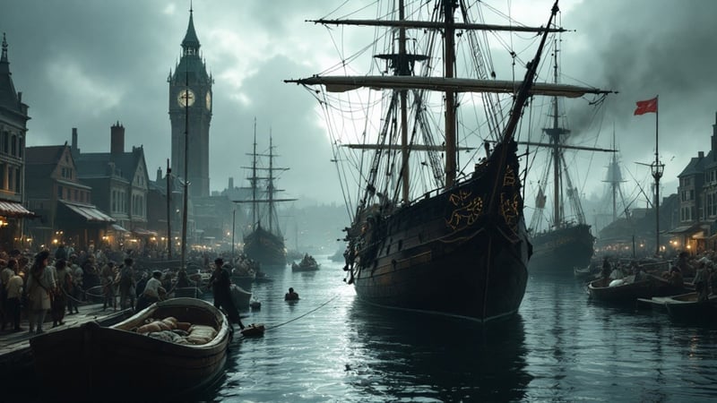1700s American Harbour Scene