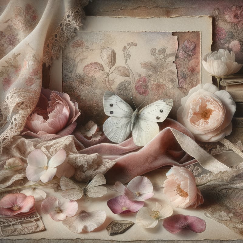 Moody Butterfly Still Life