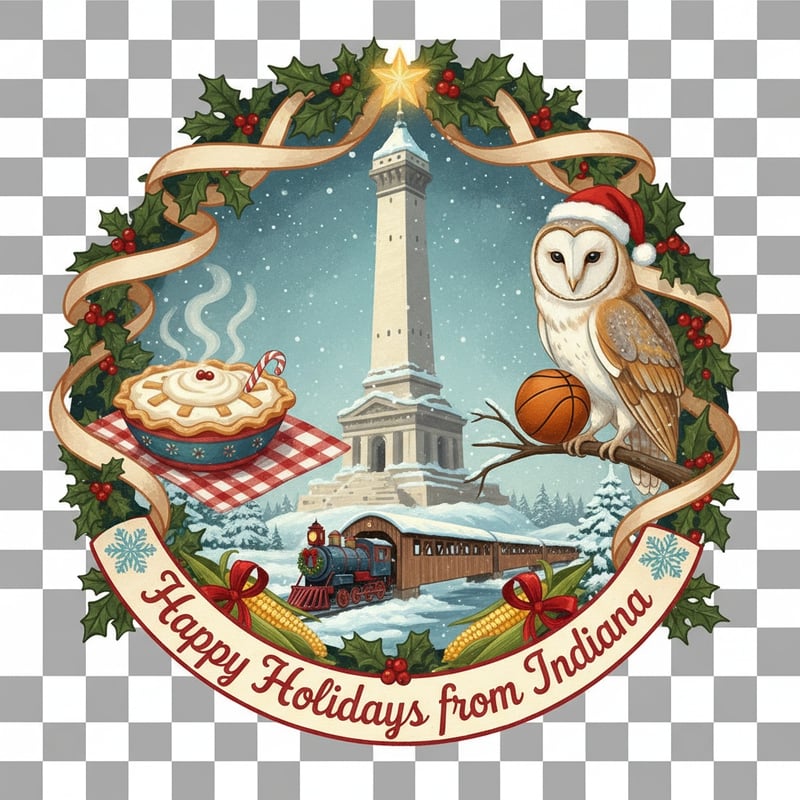 Whimsical Indiana Christmas Design