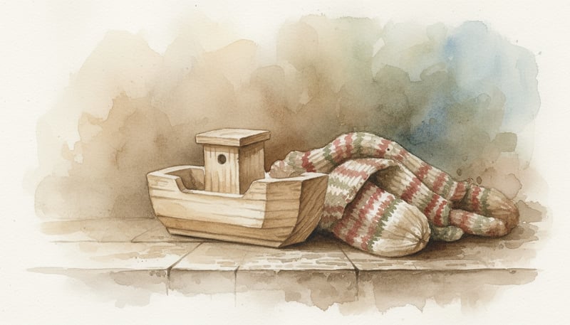Handmade Wooden Toy Boat Artwork