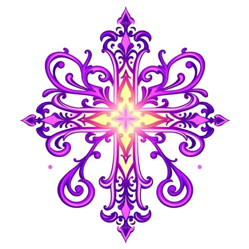 Violet Fantasy Cross Illustration