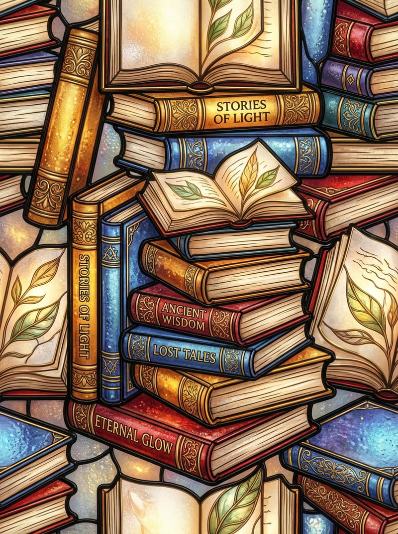 Stained Glass Inspired 3D Book Pattern