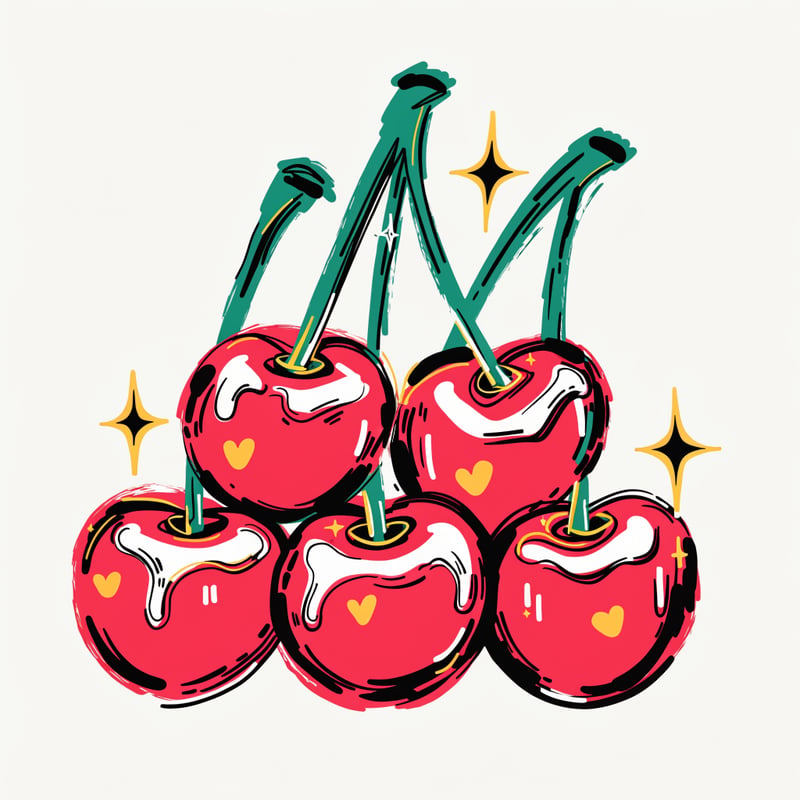Glossy Cherry Stickers