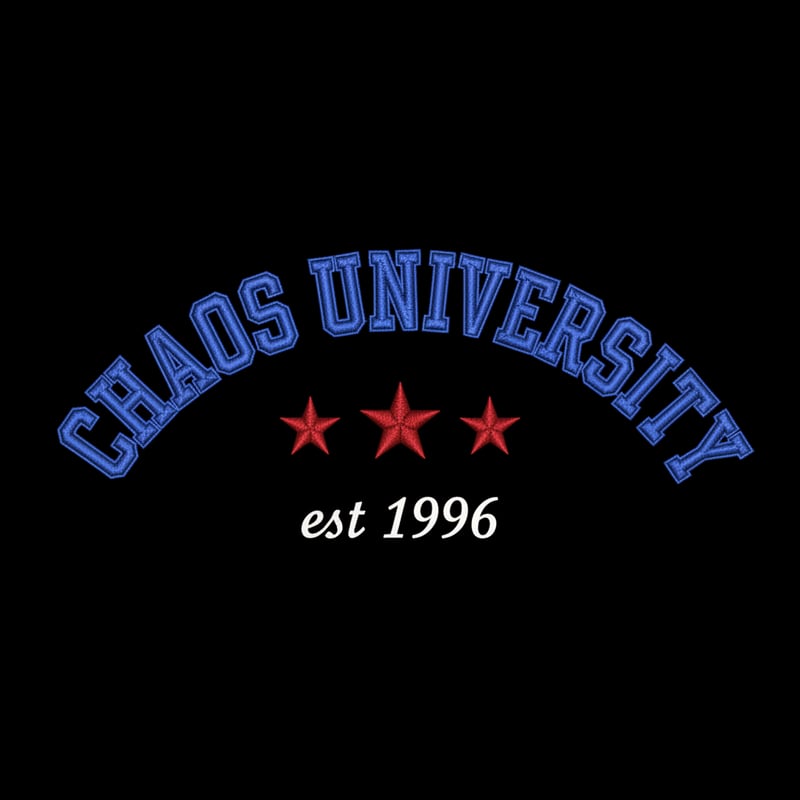 Embroidered Chaos University Design