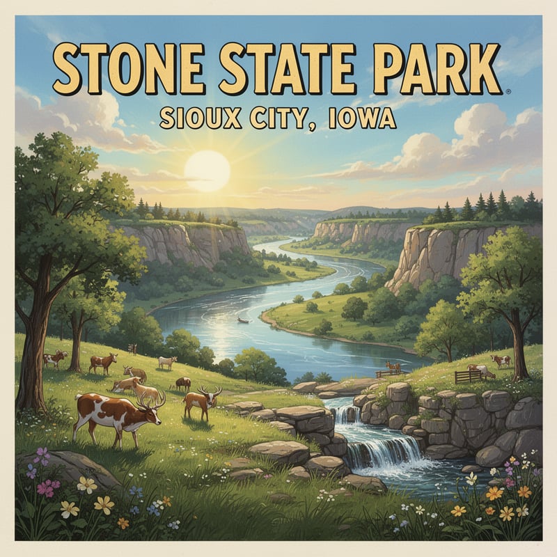 Stone State Park Scenic Travel Poster