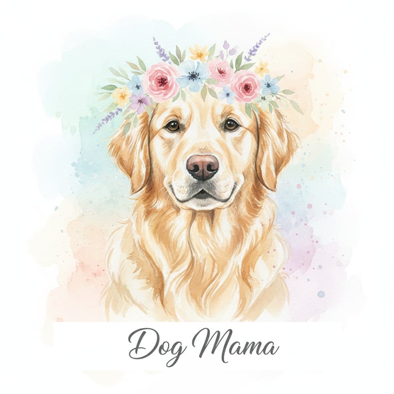 Watercolour Golden Retriever Portrait