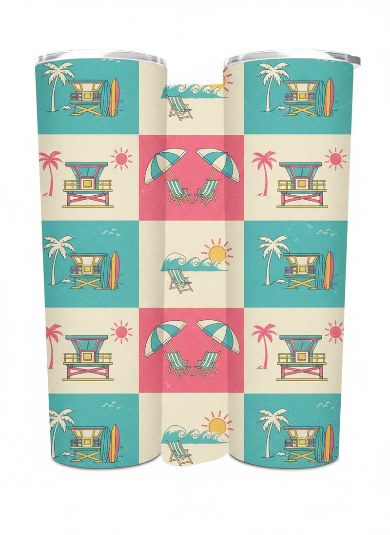 Retro Lifeguard Tower Pattern