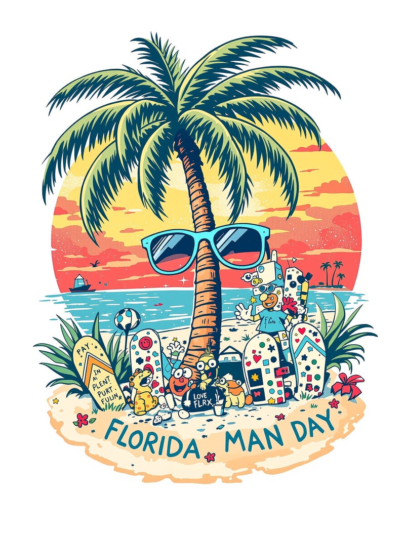 Florida Man Day Retro Badge