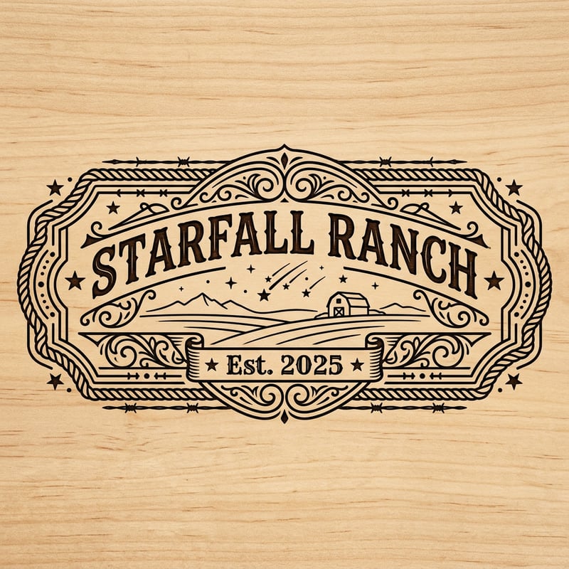 Rustic Western Ranch Badge Logo