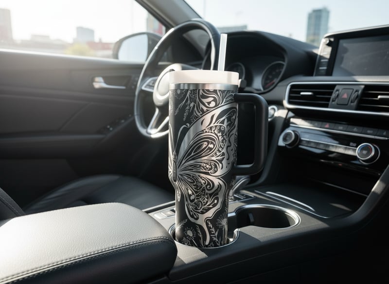 Stainless Steel 40oz Tumbler in Car