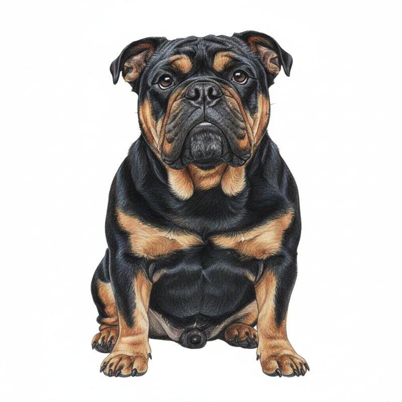 Realistic English Bulldog Drawing
