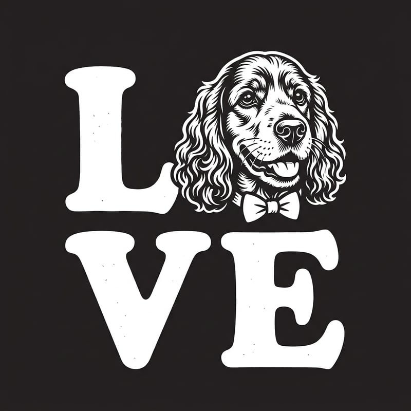Love with Cocker Spaniel Head