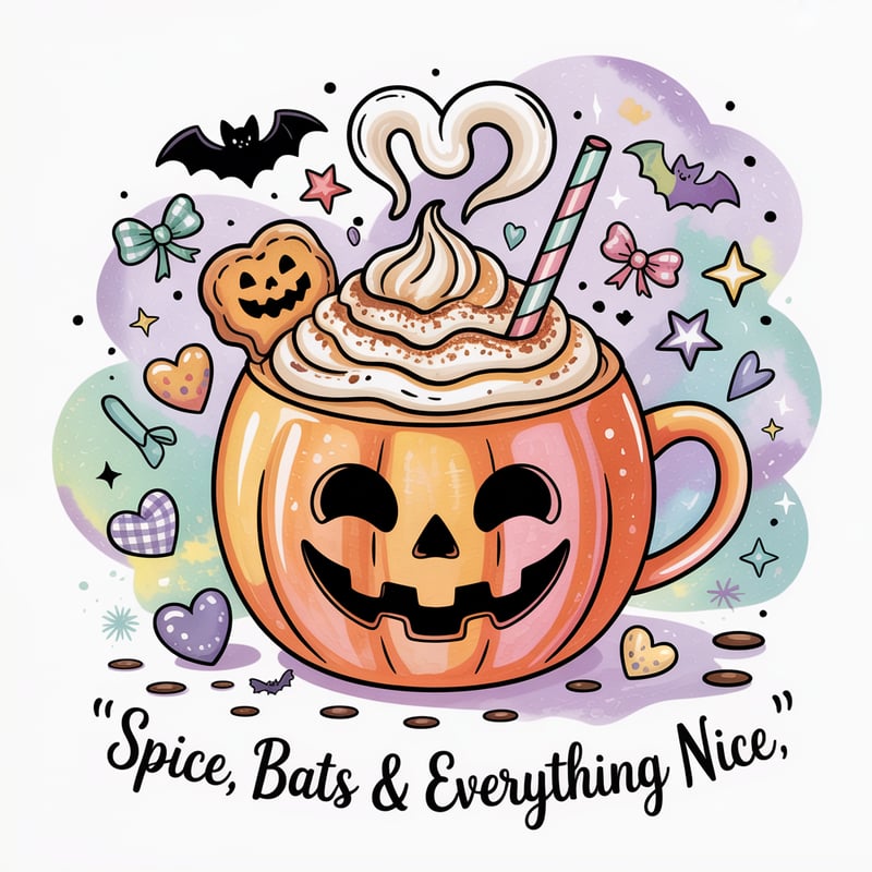 Kawaii Pastel Pumpkin Spice Latte