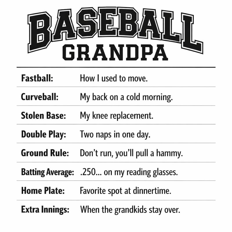 Baseball Grandparent Humor Graphic