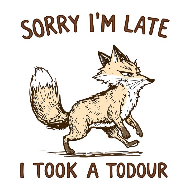 Retro Fox Illustration with Quote