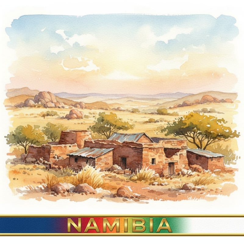 Watercolor of Windhoek, Namibia