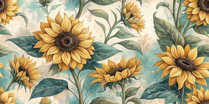 Vibrant Sunflowers Illustration