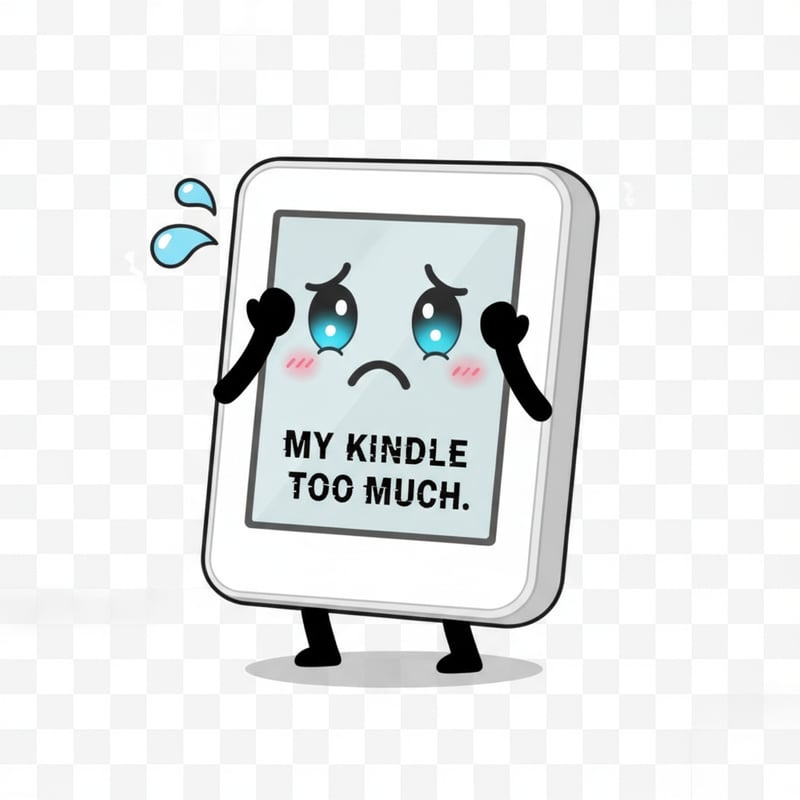 Cute Guilty E-Reader Illustration