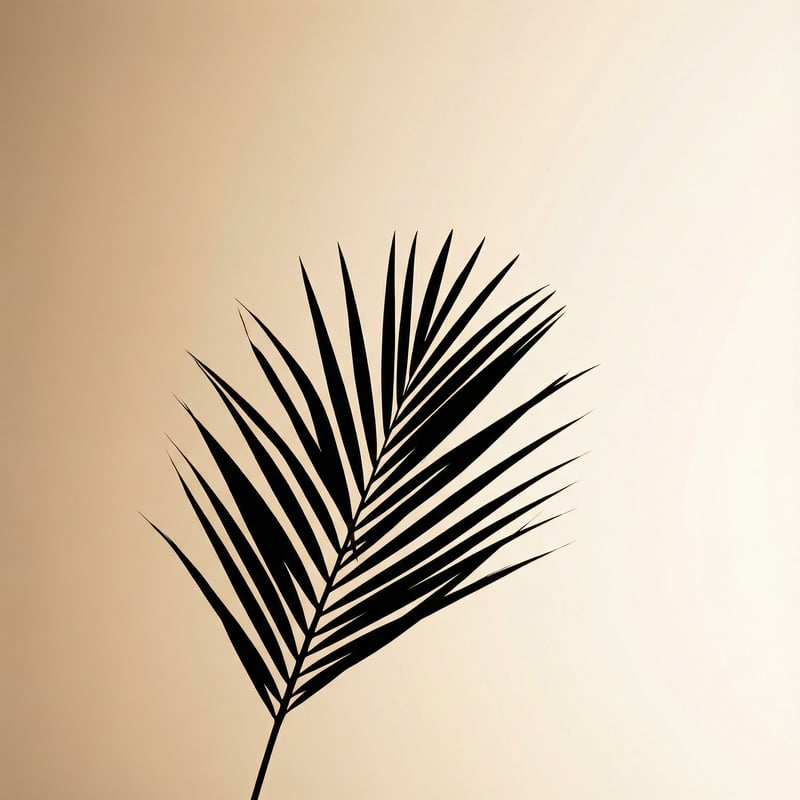 Palm Leaf Minimal Silhouette Art