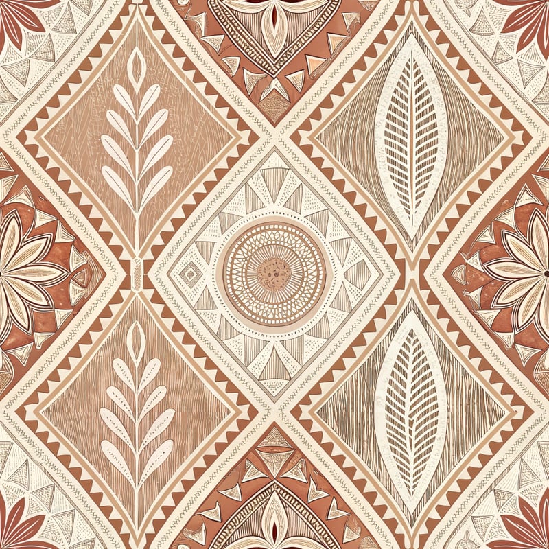 Clay and Ivory Geometric Pattern