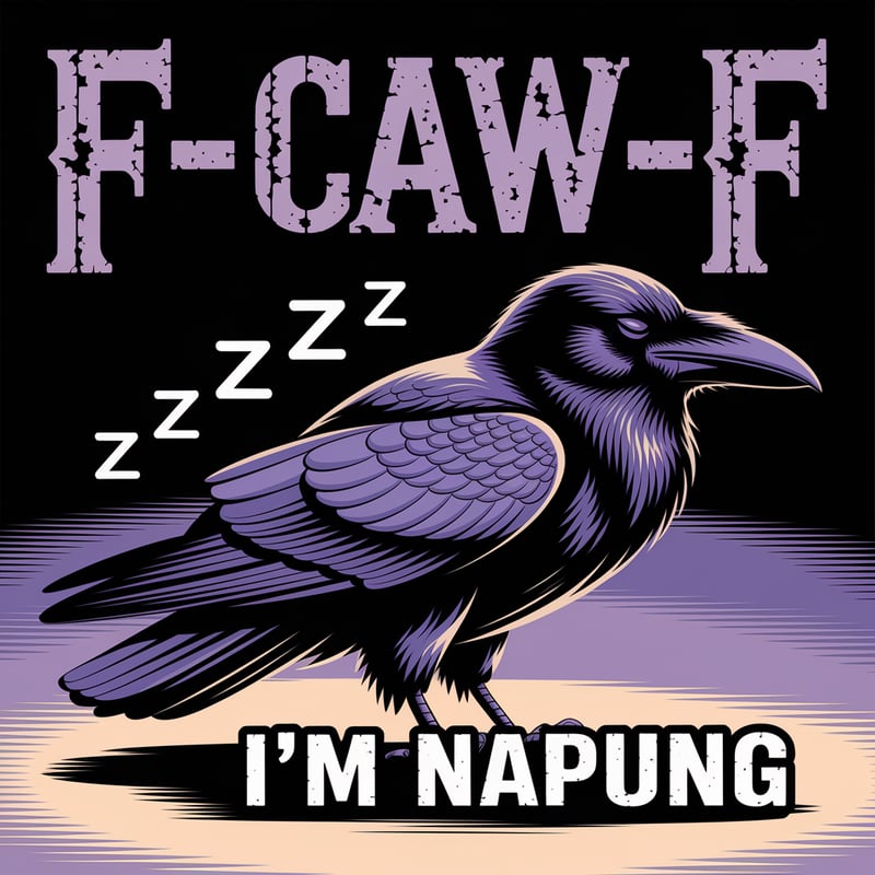 Dark Humor Raven Illustration