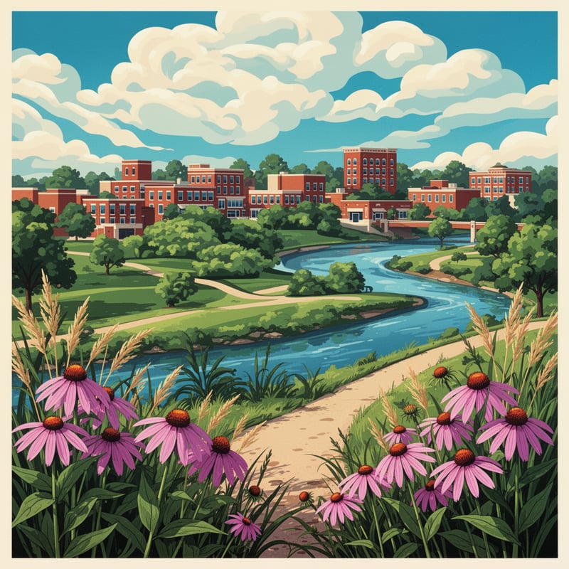Vibrant Iowa City Travel Poster