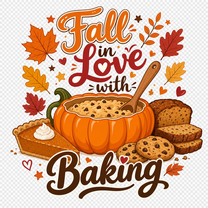 Cozy Fall Baking Illustration