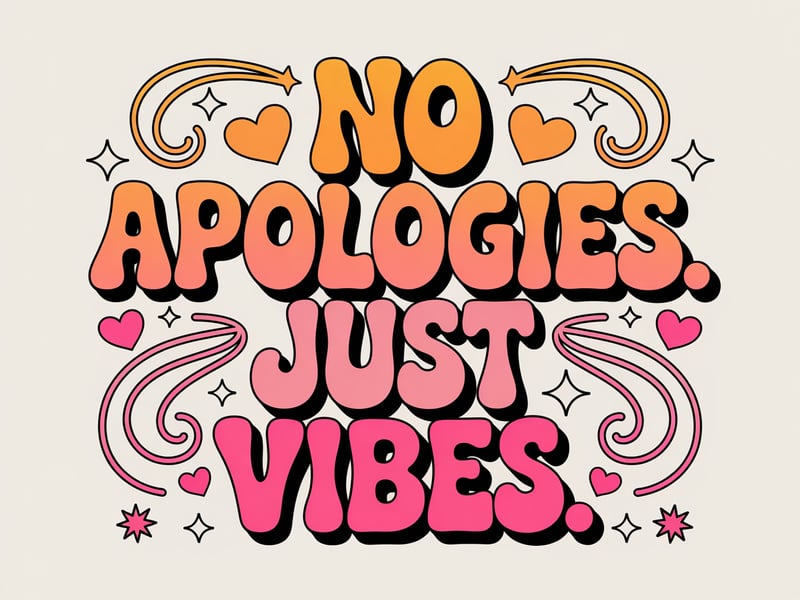 Bold Retro 'No Apologies' Design