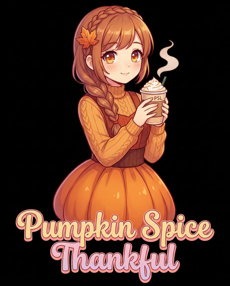 Cute Anime Girl in Fall Outfit