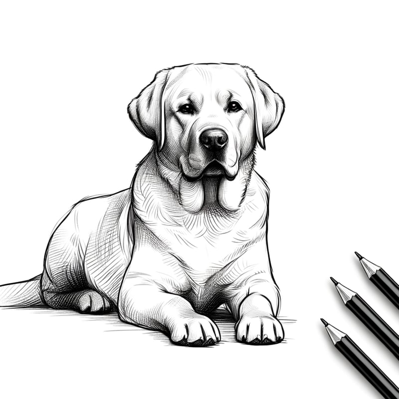Minimalist Labrador Dog Sketch