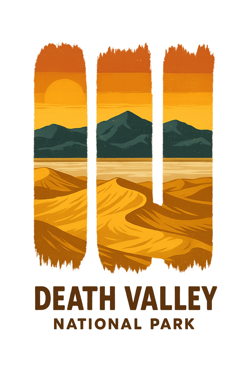 Retro Vector Sunset of Death Valley