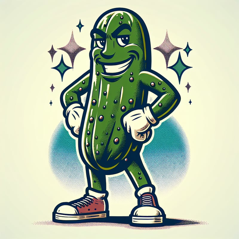 Retro Pickle Mascot Design