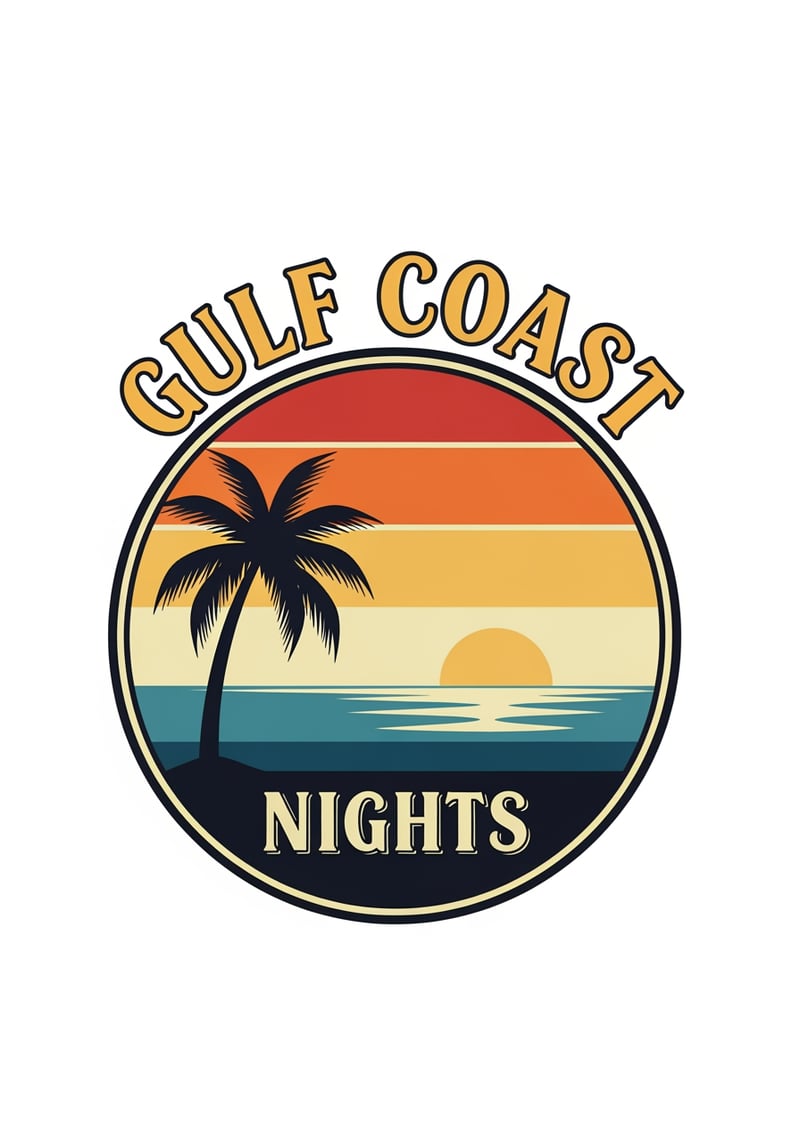 Vintage Gulf Coast Nights T-Shirt Badge