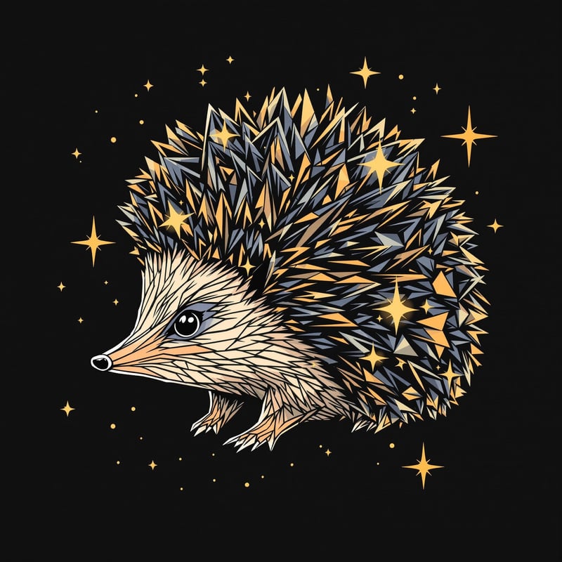 Starry Night Hedgehog T-Shirt Design