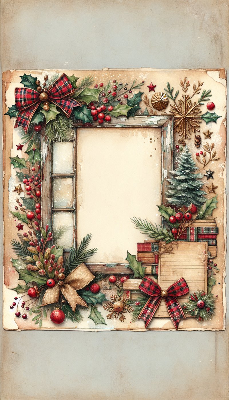 Vintage Christmas Junk Journal Paper