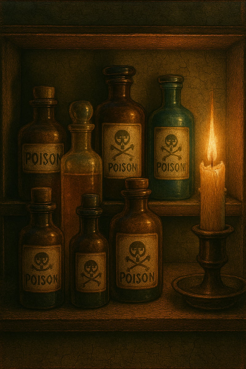 Victorian Apothecary Shelf Scene