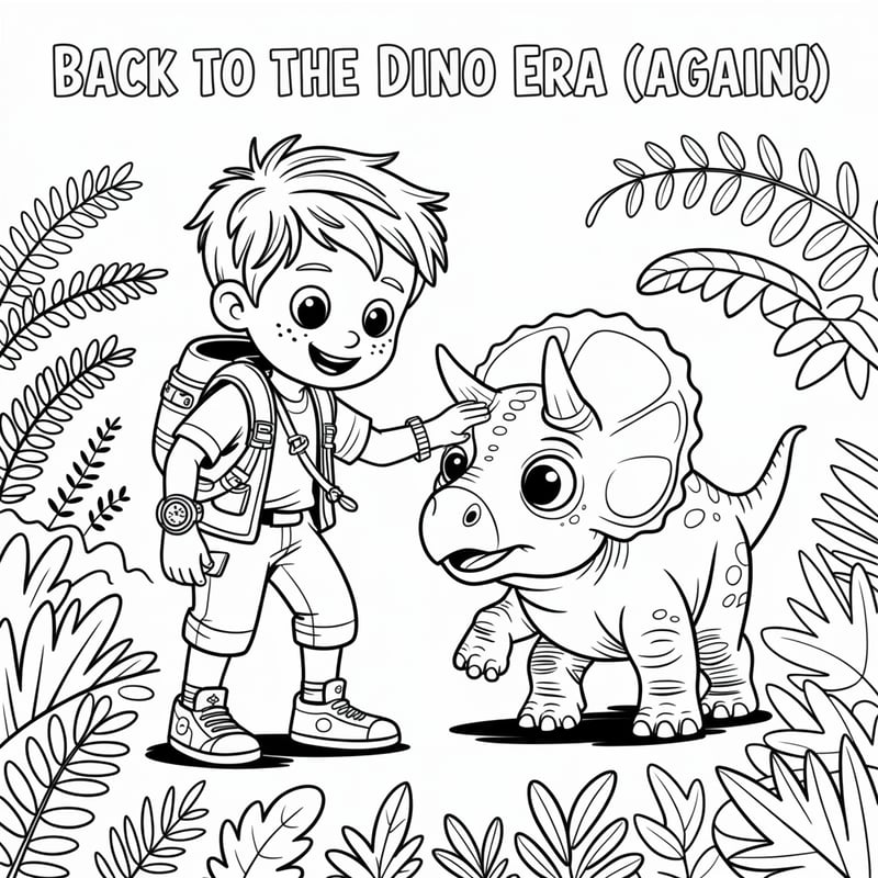 Finn's Dino Era Coloring Page