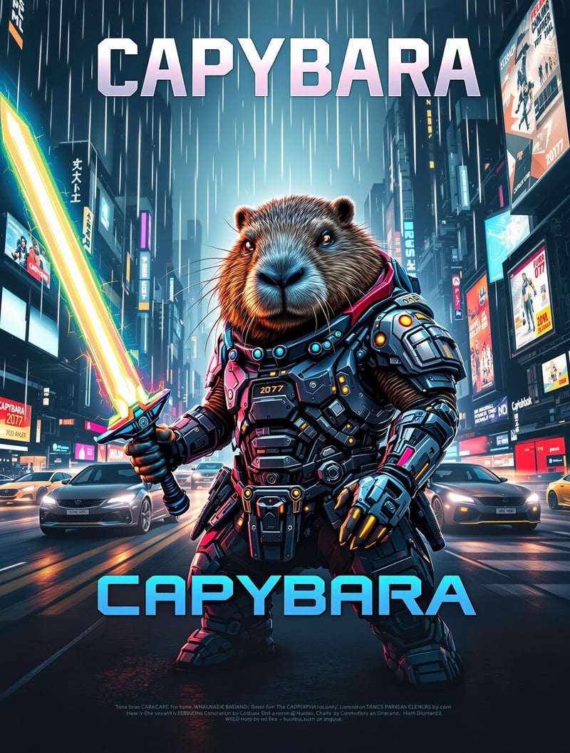 Cybernetic Capybara Warrior Art