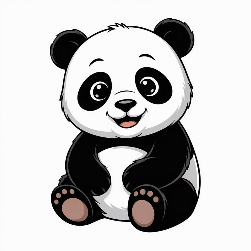 Cute Animated Panda Nursery Art