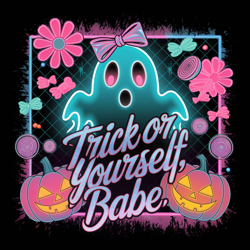 Boujee Neon Ghost with Pink Eyes