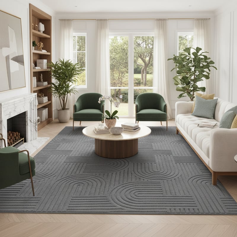 Luxury Living Room Rug Mockup