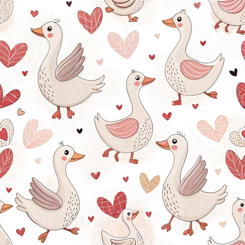 Seamless Cute Goose Pattern