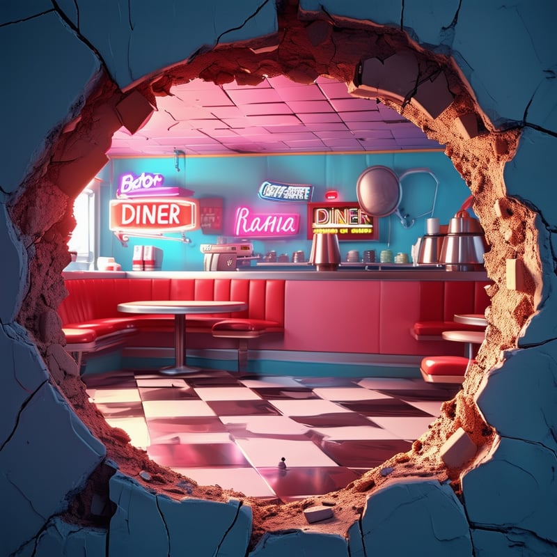 3D Cartoon Diner Art