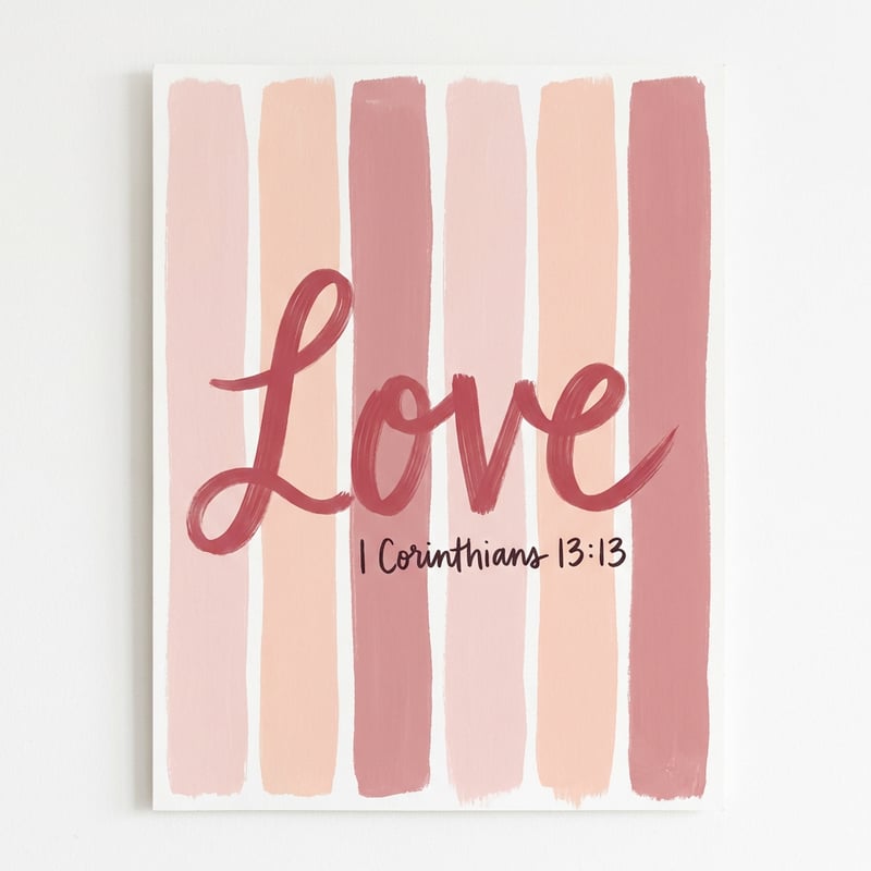 Love Script with Pink Stripes